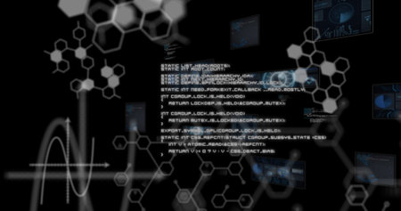 Image of network of connections with icons over data processing. Social media and communication...