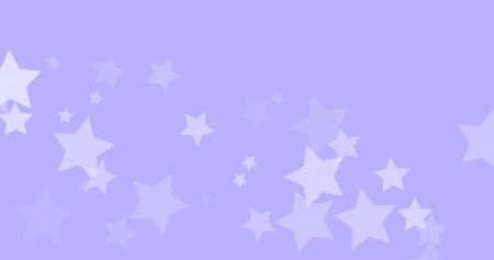 Decorating stylized star shapes filling lavender background, with sizes and opacities. Pastel,...
