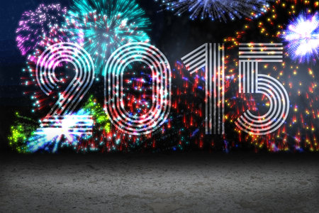 Digitally generated Firework display for new year