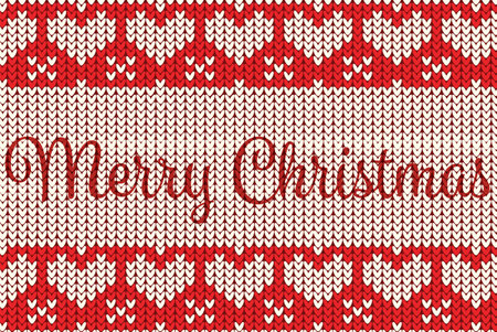 red knitting Christmas vector background snowflakesの写真素材