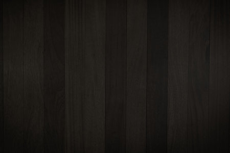 Flat design illustration is showcasing dark wooden plank wall covering entire frame. Texture, interior, minimalism, rustic, natural, modern, veneerの写真素材