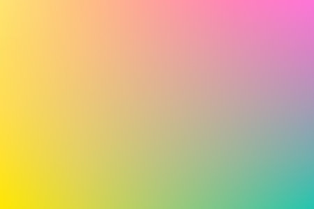 Abstract gradient transitioning from yellow through pink to teal-green in flat design. Digital art, color palette, modern design, minimalism, vibrant hues, visual composition, graphic backgroundの写真素材