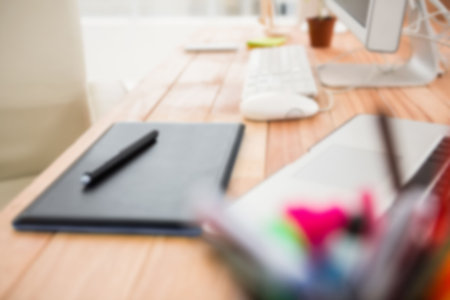 Graphics tablet on table in office