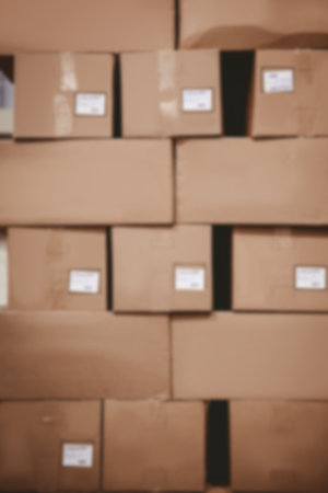 Arrangement of cardboard boxes in warehouse