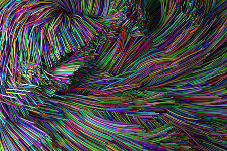 Full frame shot of colorful optical fiber