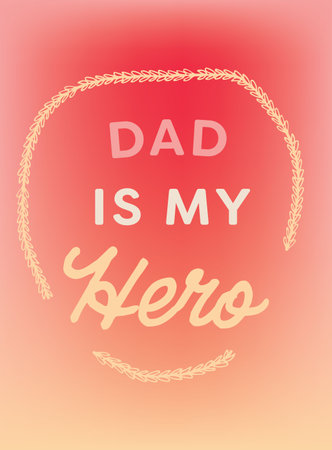 Image of dad is my hero text with pattern on red background. Father's day and communication concept digitally generated image.の写真素材