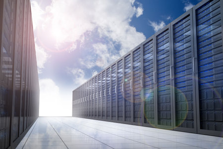Server hallway in the sky