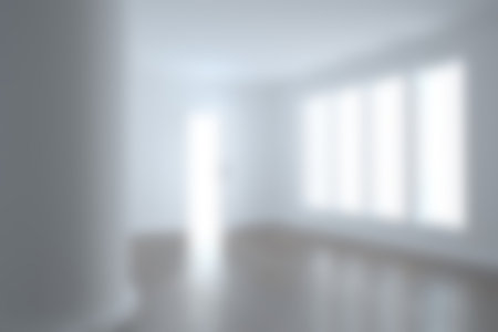Defocused interior of empty apartmentの写真素材