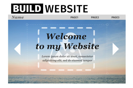 Composite image of build website interfaceの写真素材