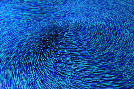 High angle view of blue fiber optic