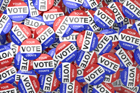 Badge your vote counts for electionの写真素材