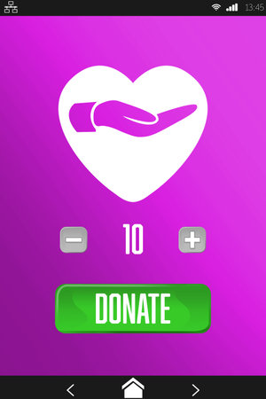 Vector icon of donation, Close-upの写真素材
