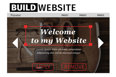 Composite image of build website interfaceの写真素材