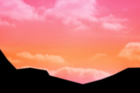 Tranquil view of dramatic sky over mountainの写真素材