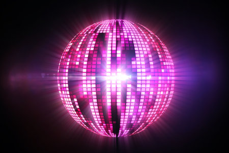 Digitally generated cool disco ball design in pinkの写真素材