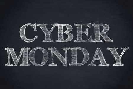 Close-up of Cyber Monday sale signの写真素材