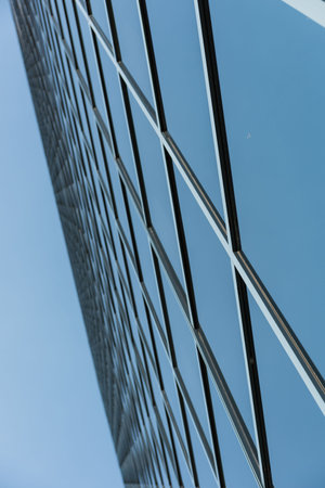 Close-up of glass office buildingの写真素材
