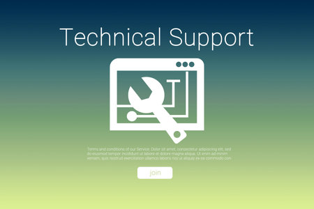 Graphic image of technical support text with toolの写真素材