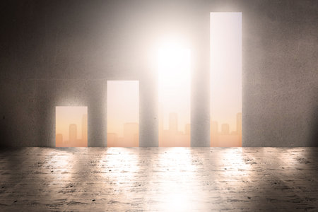 Cityscape background in graph shape