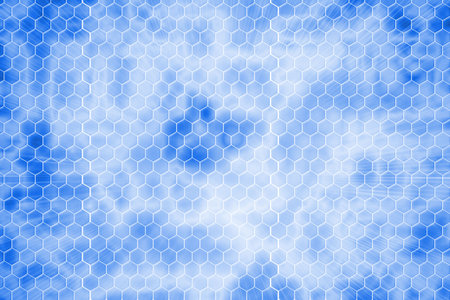 Digitally generated background with white hexagons