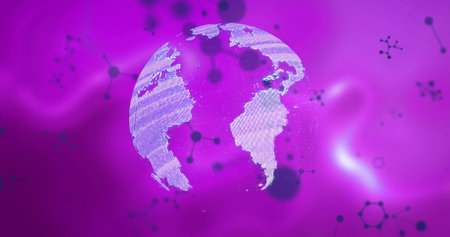 Showing digital globe mesh floating in virtual interface, with continent outlines. Geography, technology, innovation, visualization, abstract, futurism, dataの写真素材