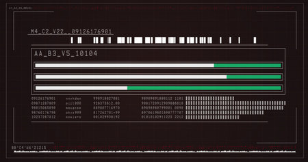 Data on screen over white background