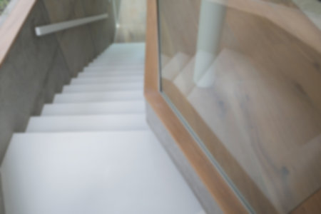 High angle view of staircase in officeの写真素材