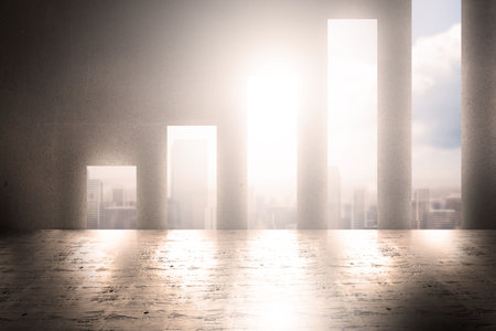Cityscape background in graph shape