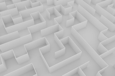 High angle view of white mazeの写真素材