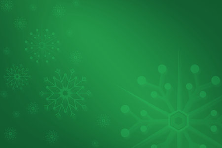 Green snowflake backgroundの写真素材