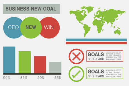 Digitally generated image of business presentation with charts and text on white backgroundの写真素材