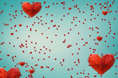 Digitally generated love heart pattern