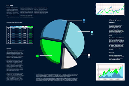 Digitally generated Business interface with graphs and dataの写真素材