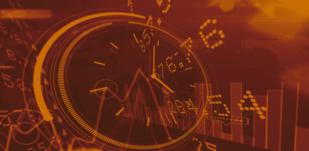 Close-up of digital graph