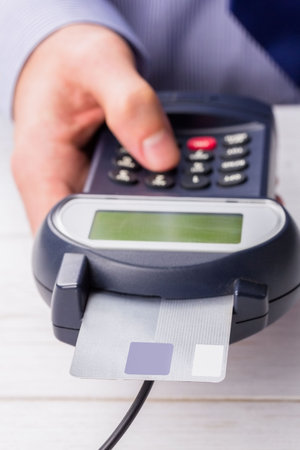 Man paying with credit card