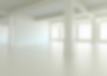 Defocused interior of empty modern buildingの写真素材