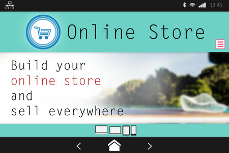 Online shopping web page on screenの写真素材