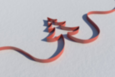 Blurry ribbon in shape of christmas treeの写真素材