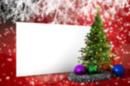 Poster with christmas decorationsの写真素材