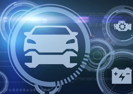 Graphic image of car and toolsの写真素材