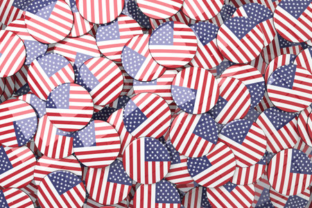 Badges with american flag for electionの写真素材