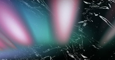 Image of light streaks and shattered glass pattern on dark background. Abstract, dynamic, energy,...
