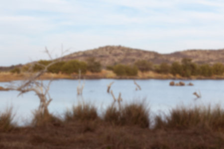 Lake and mountain against skyの写真素材