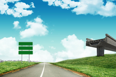 Road leading out to the horizonの写真素材