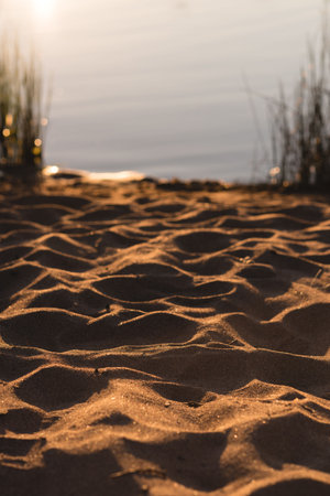 Close-up of sand on a sunny dayの写真素材