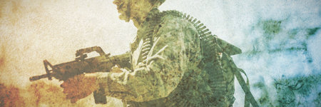 Military training in the campの写真素材