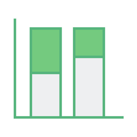 Digitally generated of green bar graph against white backgroundの写真素材