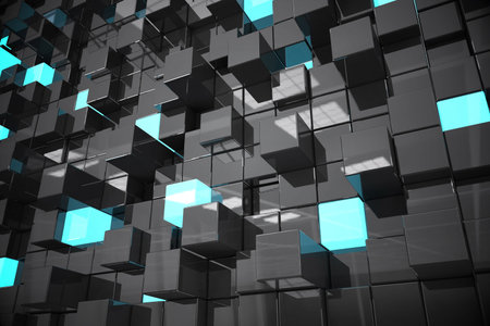 Blue and black tile designの写真素材