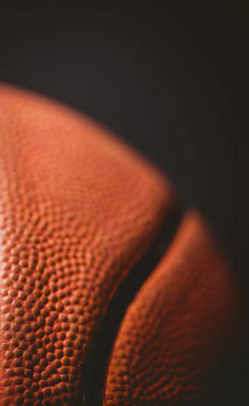 Close-up of basketball over black backgroundの写真素材