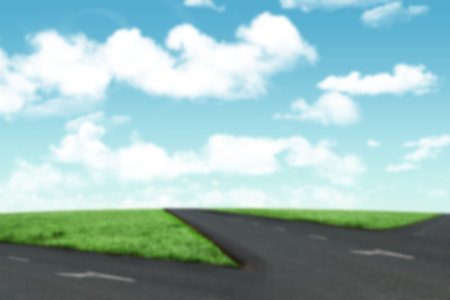 Scenic view of forked road against sky